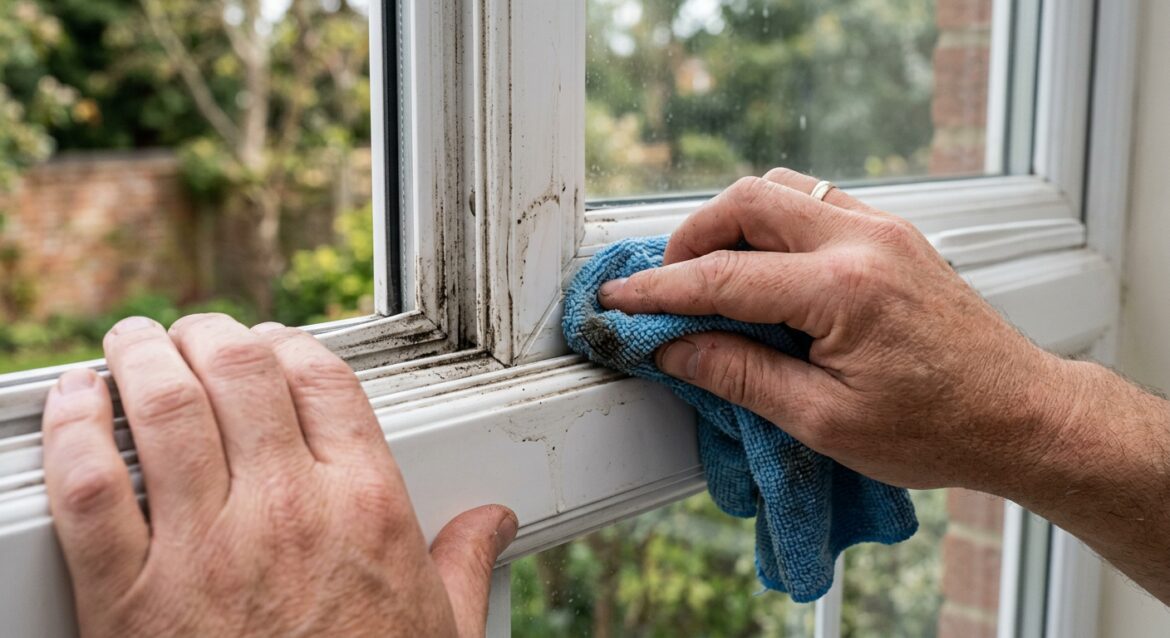 PVC Fenster reinigen – Mikrofasertuch putzt Kunststoffrahmen gründlich sauber